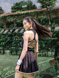 Coming soon: Court Pleated Dress Set — Black / White