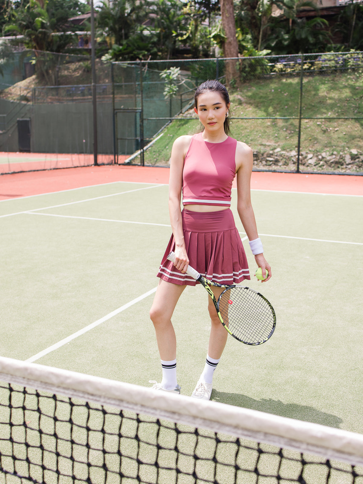 Stripe Court Set — Truffle