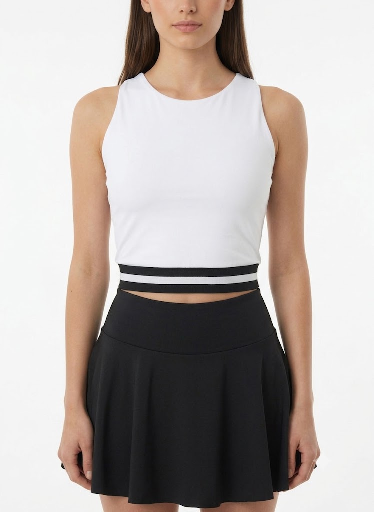 Stripe Court Classic Set — White/Black